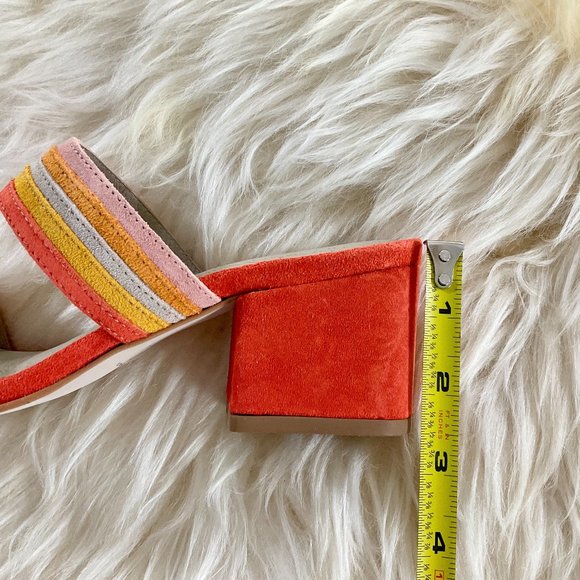 NWOB MATISSE Bonita Fire Orange Suede Leather Mules Made in Brazil Size 6.5M - Picture 10 of 11